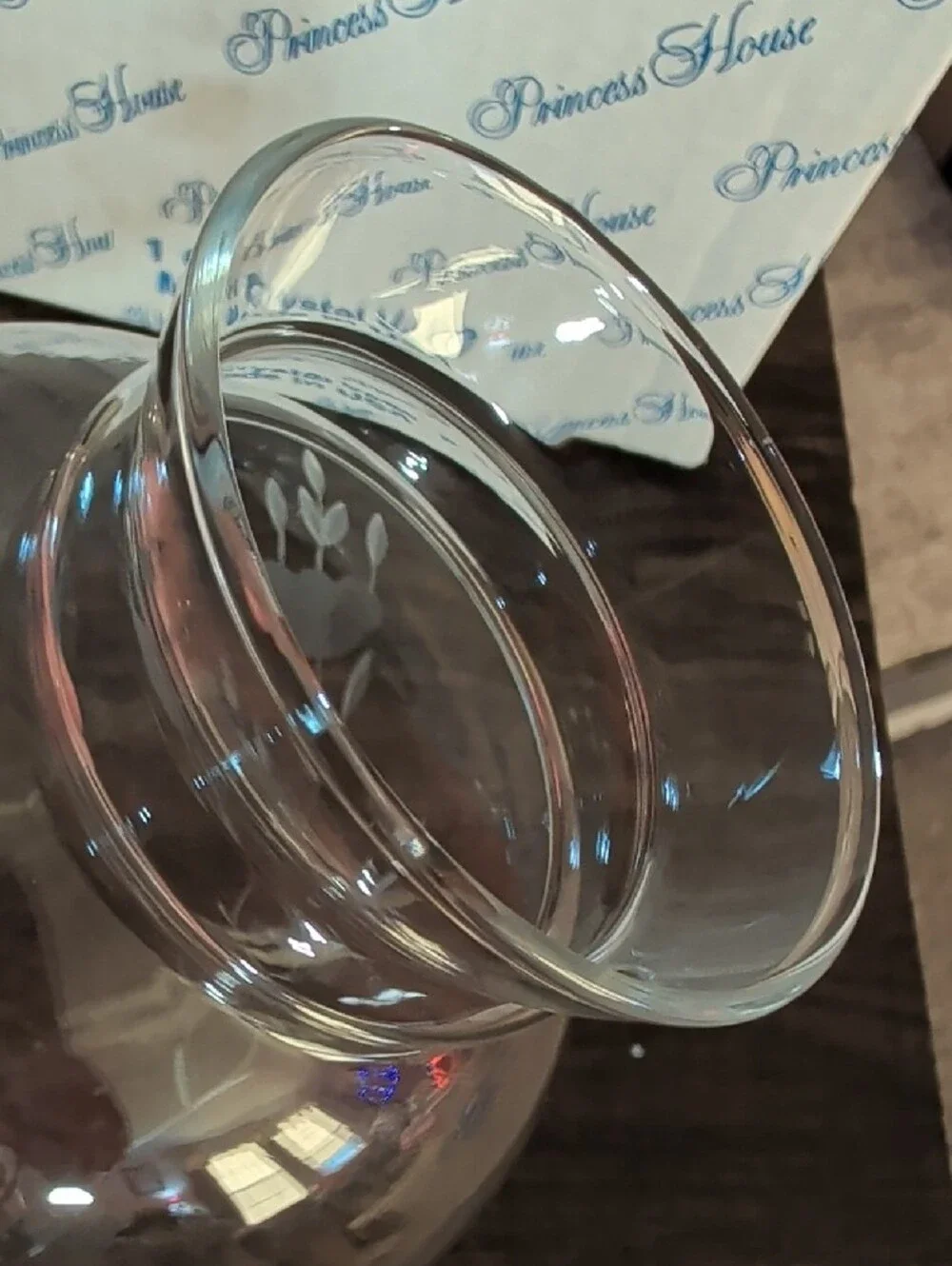 Princess House Heritage Handblown Crystal Pedestal Vase Retired 382